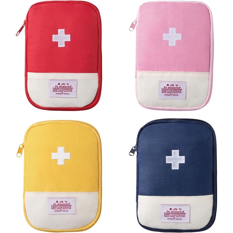 4-teiliges Erste-Hilfe-Set, leere Medikamentenbeutel für Reisen, Mini-Erste-Hilfe-Set, Erste-Hilfe-Set, Medikamentenaufbewahrungsbeutel, Reisetasche,