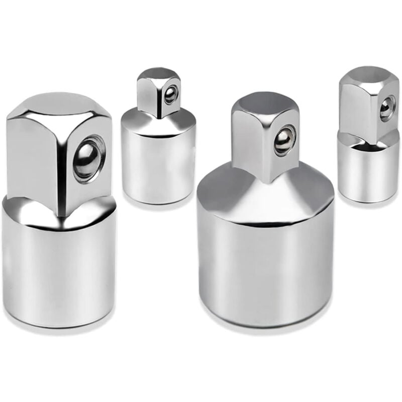 4-teiliges Ratschen-Adapter-Adapter-Set, Stecknuss-Adapter, Ratsche 1/2 Zoll auf 3/8 Zoll, 3/8 Zoll auf 1/2 Zoll, 1/4 Zoll auf 3/8 Zoll, 3/8 Zoll auf