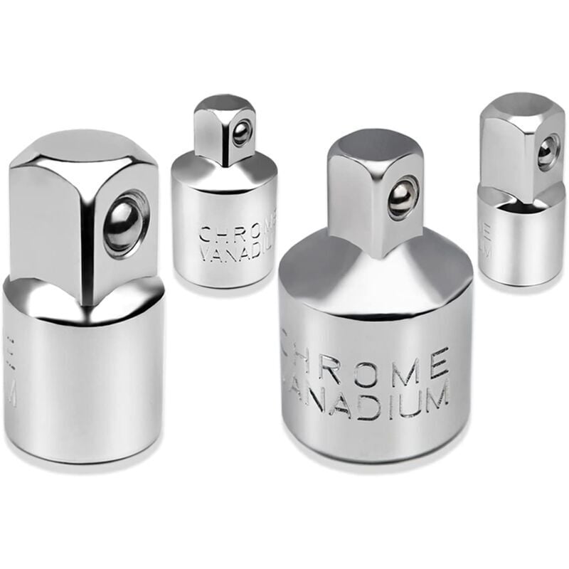 4-teiliges Ratschenadapter-Steckschlüssel-Adapter-Set, 1/2 Zoll auf 3/8 Zoll, 3/8 Zoll auf 1/2 Zoll, 1/4 Zoll auf 3/8 Zoll, 3/8 Zoll auf 1/4 Zoll,