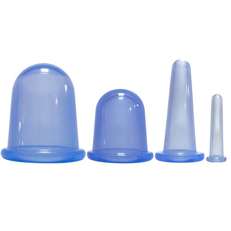 4-teiliges Schröpftherapie-Set: Silikon-Vakuum-Massagebecher für den Heimgebrauch – Massagegerät für Körper und Gesicht von Erwachsenen für den