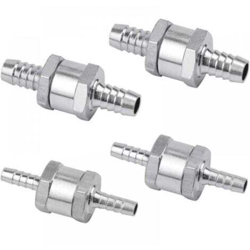 4-teiliges Set 6/8/10/12 mm Diesel-Rückschlagventile, Kraftstoffventile aus Aluminiumlegierung mit Pfeilmarkierung für Diesel- und Benzin-Pkw, Boote