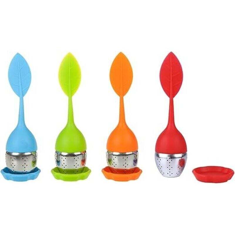 4-teiliges Tee-Ei-Set, Tee-Blatt-Ei, Diffusorfilter, Tee-Blatt-förmiges Teesieb, Silikon-Tee-Ei, Tee-Ei mit Tablett, Teekugel, Tee-Ei aus Silikon