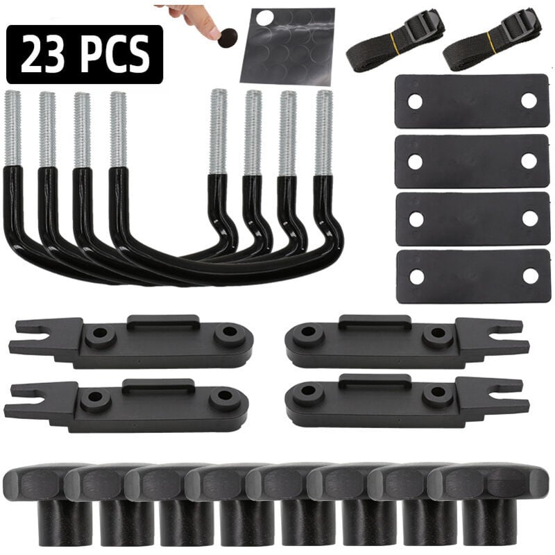 4-teiliges universelles Montage-Set für Dachboxen aus verzinktem Stahl für Pkw/Transporter, inklusive U-Bügel, Klemmen und Halterungen mit einer