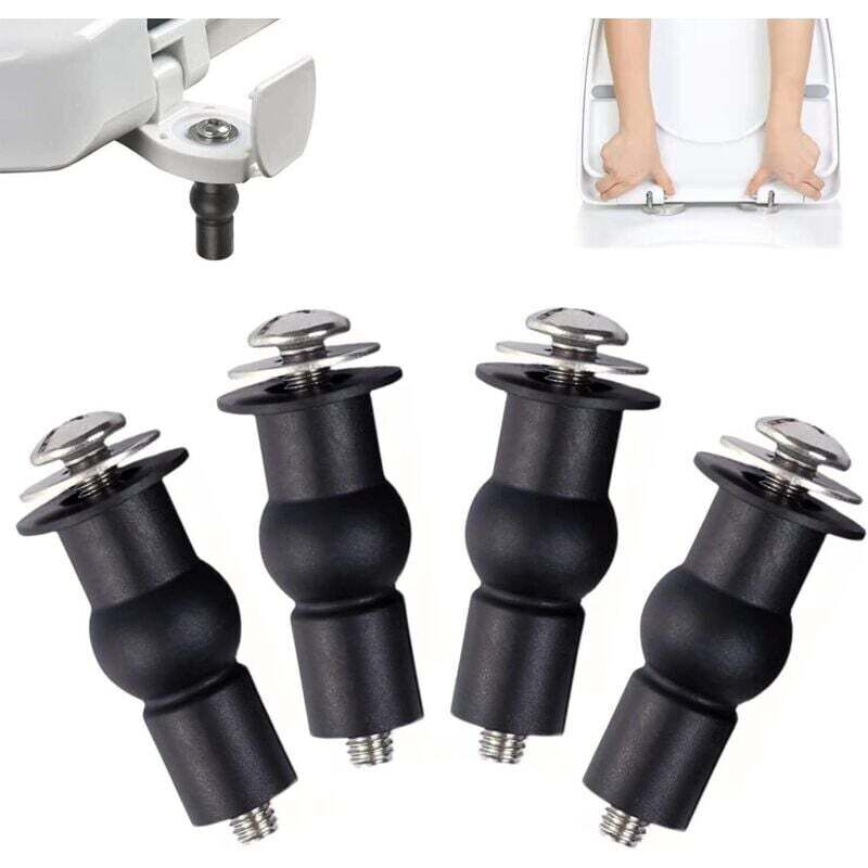 4-teiliges WC-Sitz-Befestigungsset, WC-Sitz-Scharnierbefestigungen, WC-Sitzbefestigungen, WC-Sitz-Scharnier, WC-Sitz-Befestigungsschrauben,