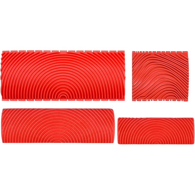 4-teiliges Werkzeugset für Holzmaserung, Holzoptik zur Dekoration – Rot, Werkzeug für Gummibaumholzmaserung zur Dekoration