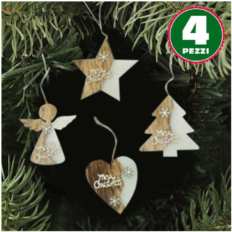 Trade Shop Traesio - Trade Shop - 4 natal ausgaben forma stella albero angelo mit scritta merry christmas -