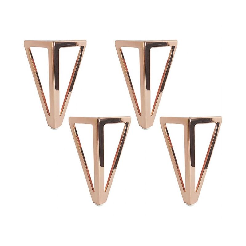 4 x 15 cm dreieckige Metall-Tischbeine, Möbelbeine, moderner Stil für Schränke, Sofas, Betten, Rosa