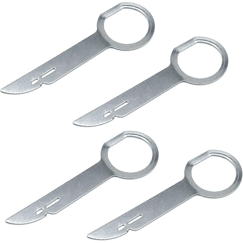 4 x Auto -Radio -Extraktionstaste Funkschublade Selbstdisassembly Entfernung Tasten Auto -Radio -Entsperren Tool Edelstahl -Key Extraction Car Radio