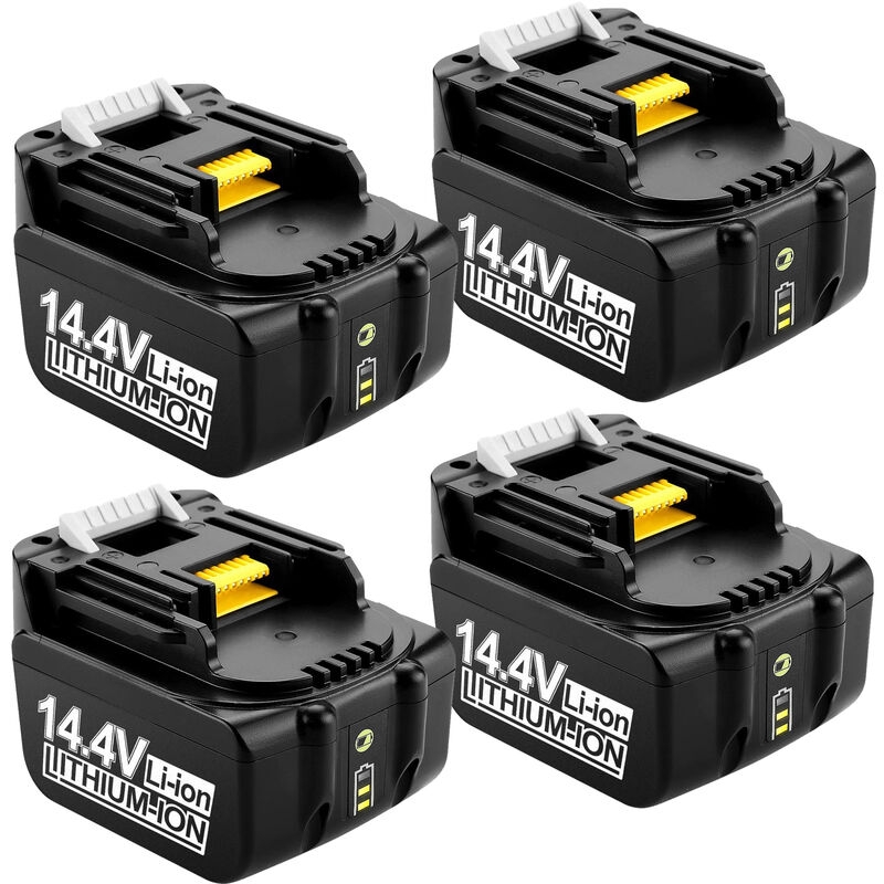 4 Stück BL1430B 5.0Ah Li-ion Ersatz für Makita Akku 14.4V BL1450 BL1440 BL1430 BL1415 BL1415N mit led Indikator gelten für Makita 14.4V Akku Werkzeug