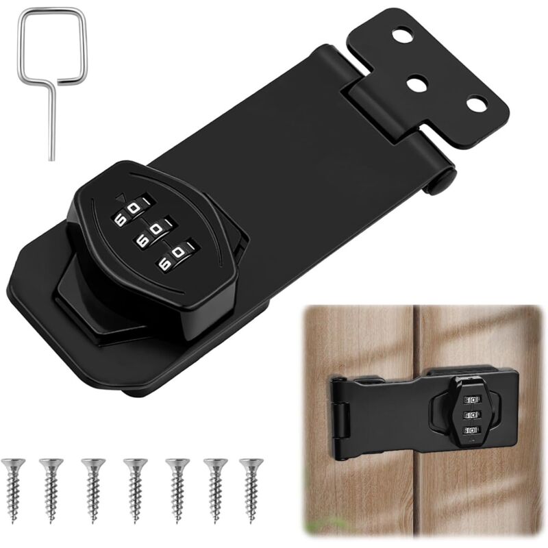 4-Zoll-Kombinationsschloss für Schränke, Schranktürschloss mit Code, Metallschrankschloss mit Code für Türen, Kleiderschränke, Fenster, Garagen,
