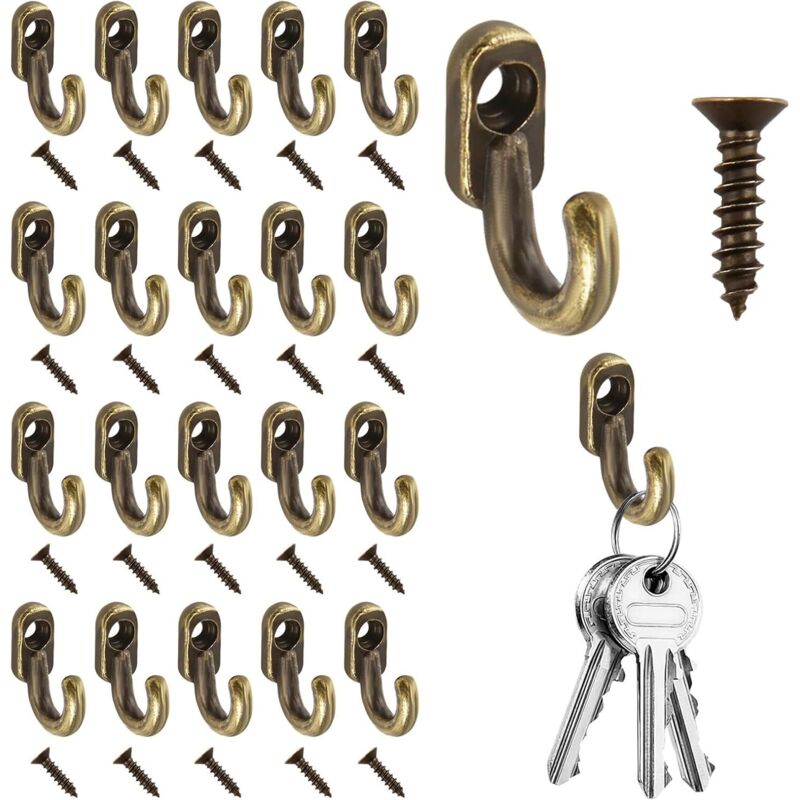 40 kleine dekorative Haken aus Bronze-Eisen, perfekt für Fotos und Dekoration.
