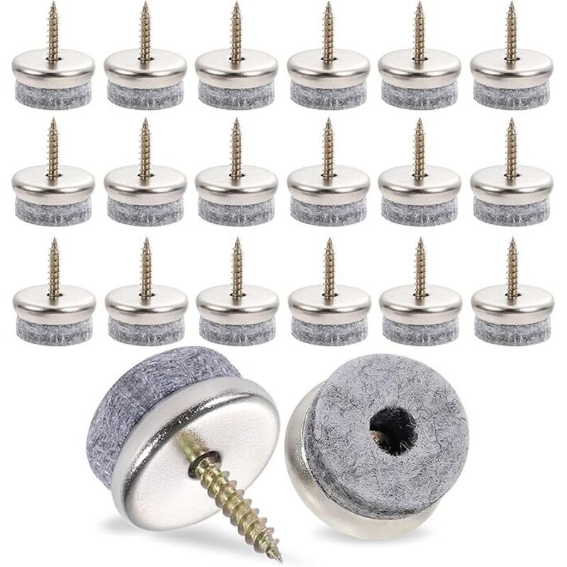 40 Stück Filzgleiter Schrauben, 22 mm Stuhlgleiter Filzgleiter Nagel Möbelgleiter Filz mit Kunststoffbox Stuhlbeinschoner für Möbel Stühle Laminat