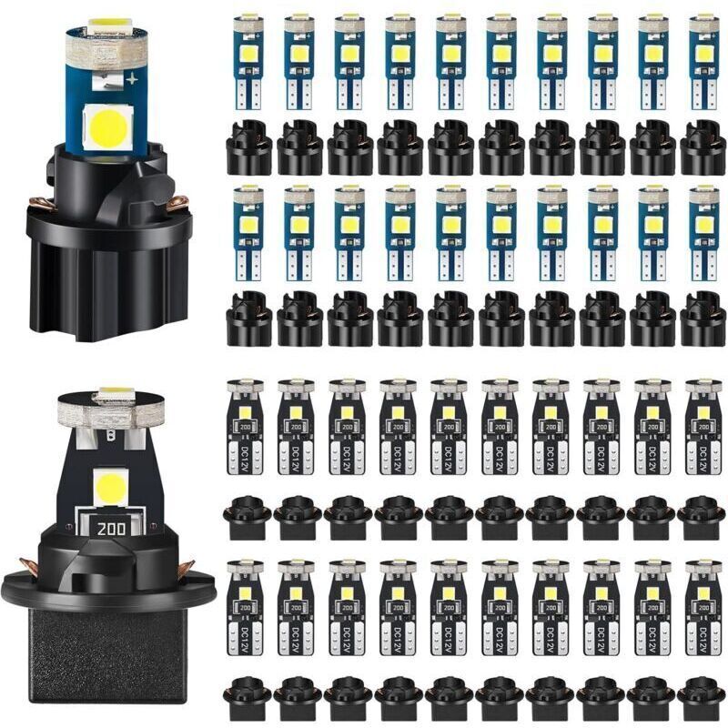 40 Stück T5 T10 LED-Lampen Armaturenbrettbeleuchtung mit Drehsockel Instrumenten-Armaturenbrett-LED-Lampen für die Innenbeleuchtung des Autos
