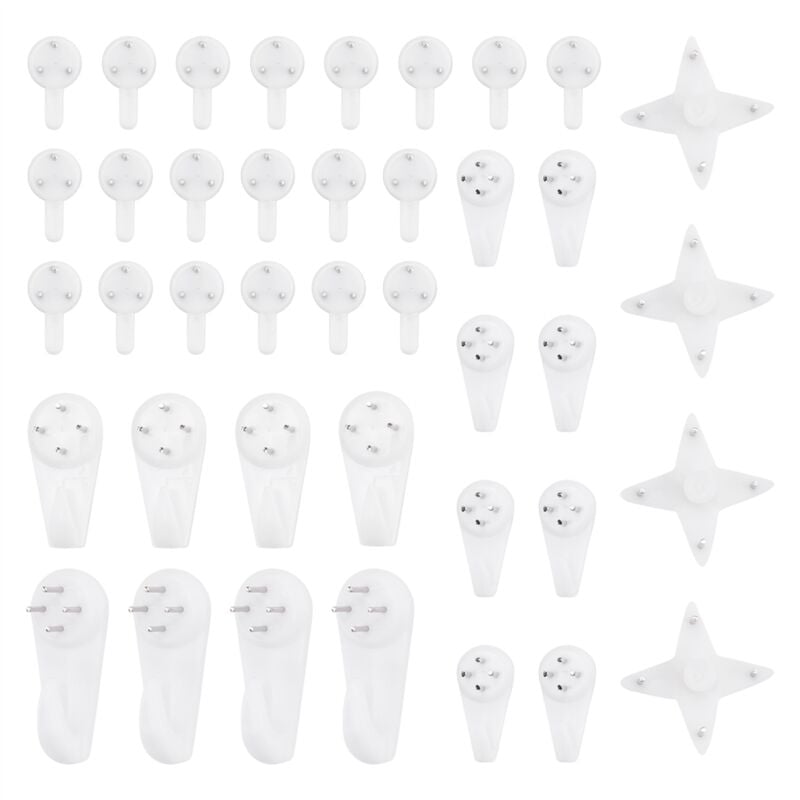 Tlily - 40 StüCk Unsichtbare Nagel Schrauben Wand Haken Bilder HäNger Spurenloser Foto Multifunktion Bild Malerei Rahmen Halter