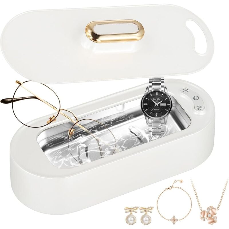 400 ml Ultraschallreiniger, Ultraschallreiniger mit 3 Reinigungsmodi, Ultraschallreiniger für Brillen, 48 kHz Hochfrequenz für Schmuck, Zahnersatz,