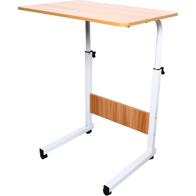 40×60cm Laptoptisch mit Rollen Schreibtisch Beistelltische Höhenverstellbar 70-90 cm Betttisch Pflegetisch Krankentisch Mobiler Steh-Sitz Schreibtisch