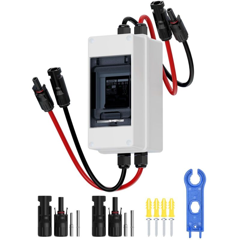 40A 1000V DC Solar-Trennschalter, IP65 wasserdicht mit Verlängerungskabel, Batterietrennschalter für Solaranlagen