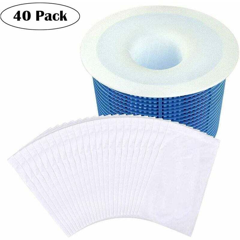 40er-Pack Poolsocken für Pools mit feinem Netz und Spa-Filter, wiederverwendbares ultrafeines Netz für eingebaute und oberirdische Pools