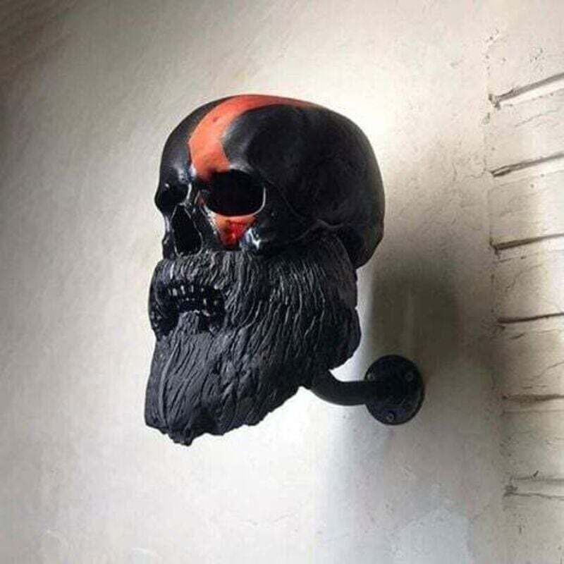 Motorrad-Totenkopfhelmhalter, Totenkopfhelmständer, Motorradhelmhaken, Totenkopfhelm-Mittelständer für Fahrräder, Jacken, Mützen (Farbe: A, Größe: