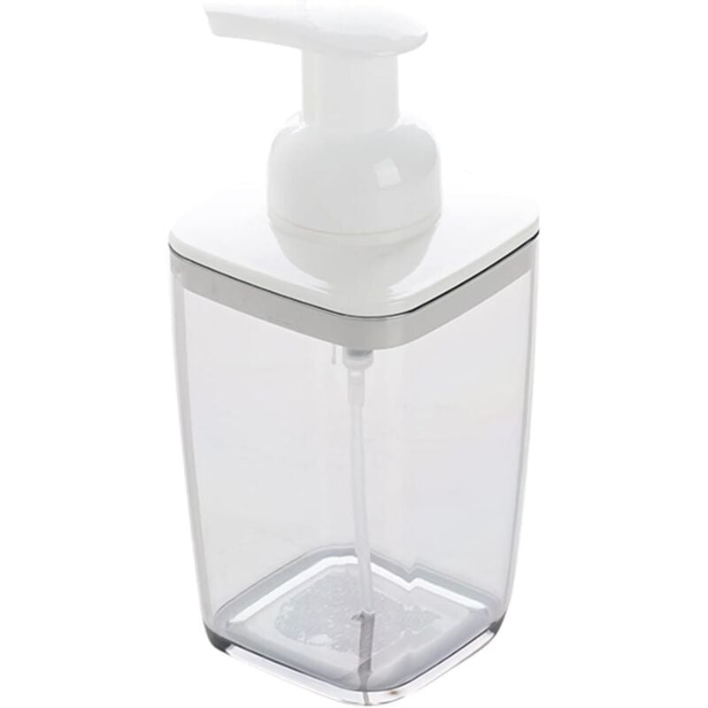 Jalleria - 420 ml Seifenspender fürs Badezimmer, Seifenspender aus Kunststoff, wiederverwendbar, Seifenspender für Bad und Küche, grau