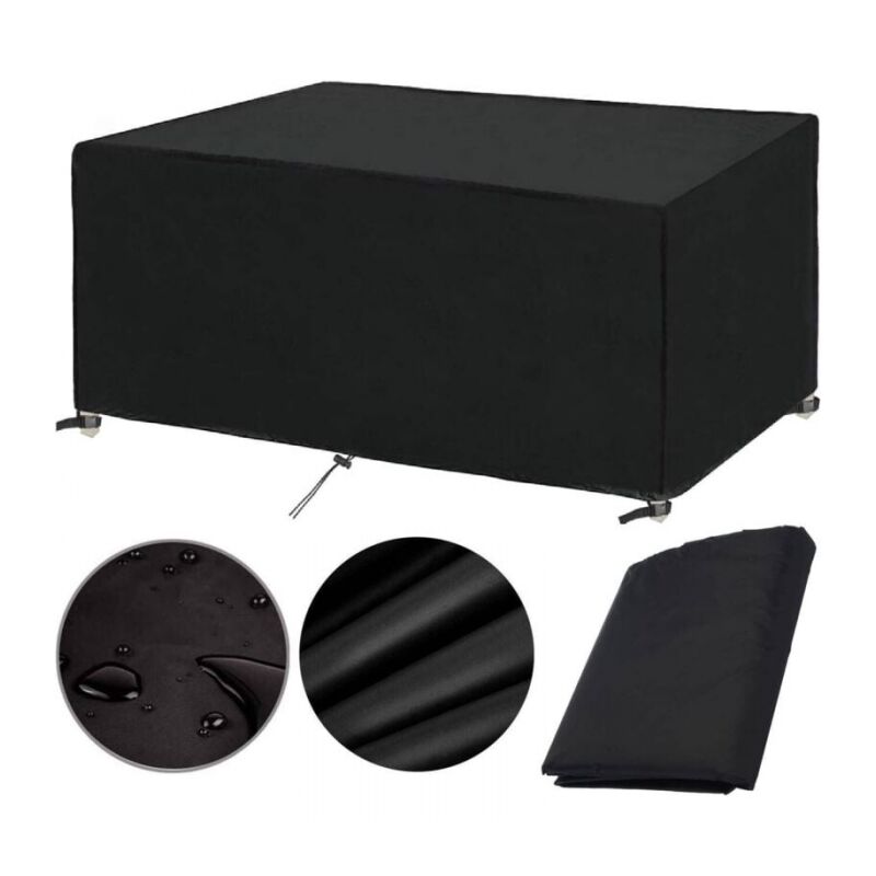 420D Gartenmöbel-Abdeckung, 200 x 100 x 75 cm, Schutzplane, Gartentisch, Gartenmöbel, wasserdicht, winddicht, UV-beständig, kältebeständig,