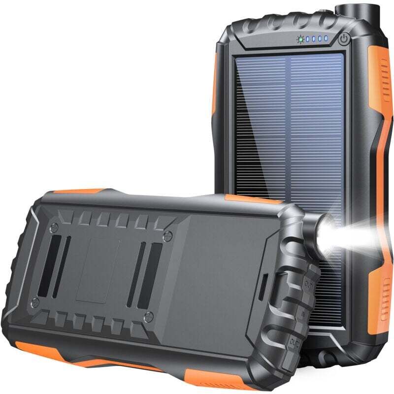 42800mAh Solar-Powerbank, Solarladegerät, zwei USB-Ausgänge und ein Eingang, Solar-Powerbank für Camping, Wandern, Reisen, kompatibel mit iPhone,