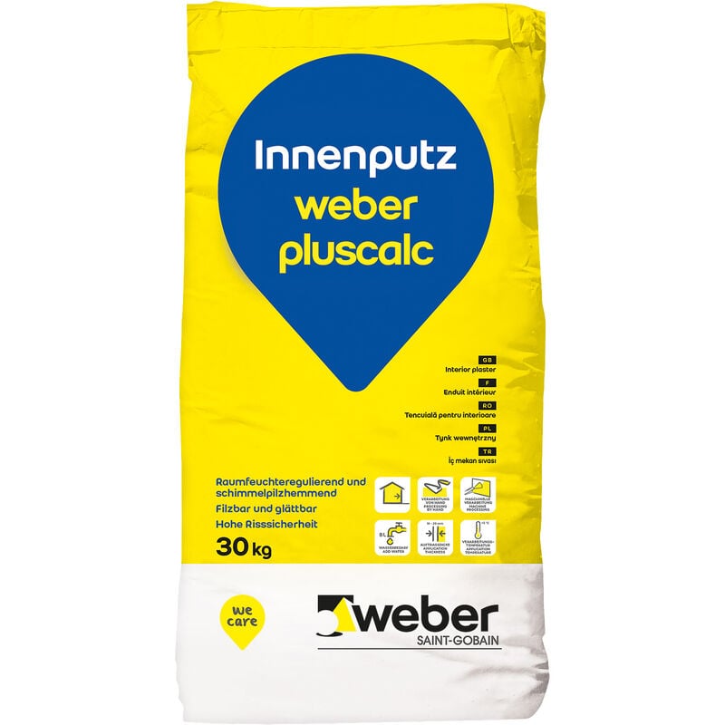 Weber Saint Gobain - 42x weber pluscalc Hybrid-Innenputz zum Glätten und Filzen 30kg