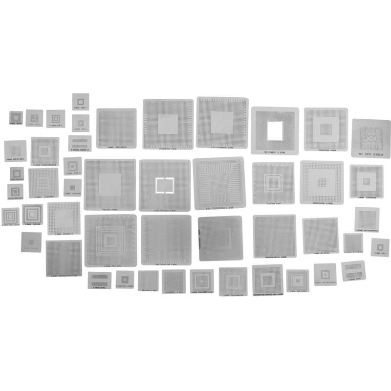 47 StüCk / Set Direktes Reballing Universal Direkt Schablonen für Spiel Konsole CPU GPU CXD