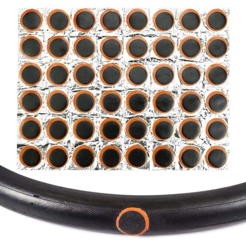 48 Stück Fahrradreifen Flicken Set Fahrrad Flickzeug Fahrradschlauch Reparaturset Gummi Patches Rund Fahrradflicken Tiptop Fahrrad Reifen Reparatur
