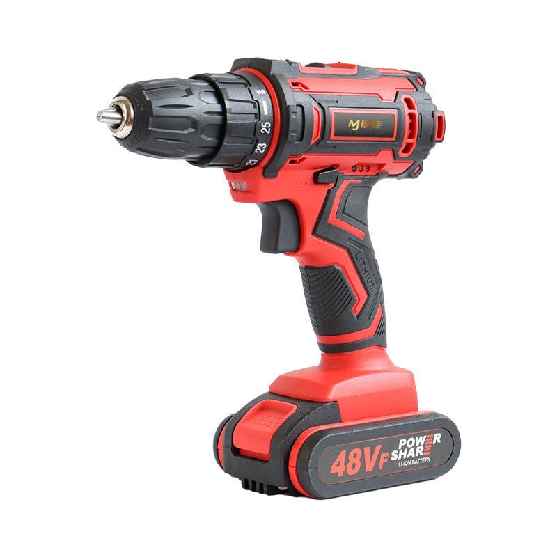 Gotrays - 48V 28Nm Akku-Akkuschrauber mit Schlagbohrfunktion, Rot