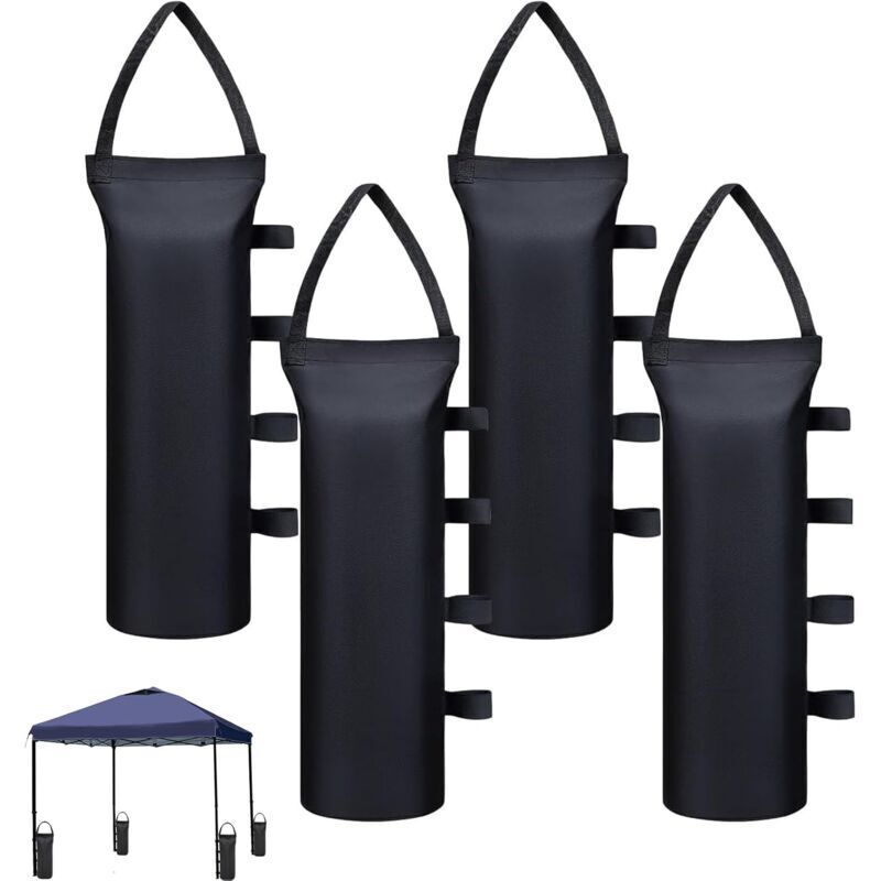 4er-Pack 40 kg schwere, robuste Pavillon-Gewichtstaschen für Pavillonbeine, geeignet für Markisen, Zelte und Pavillons (Oxford 800D – 50 x 20 cm –