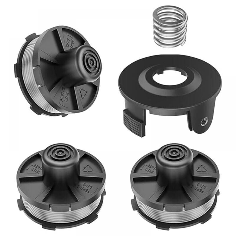 4er-Pack Ersatz-Fadenspulen für Makita 18 V Rasentrimmer DUR181Z/DUR181RF/DUR181, für Makita 196146-9, Spulenabdeckung 195858-1 (4 Spulen + 1