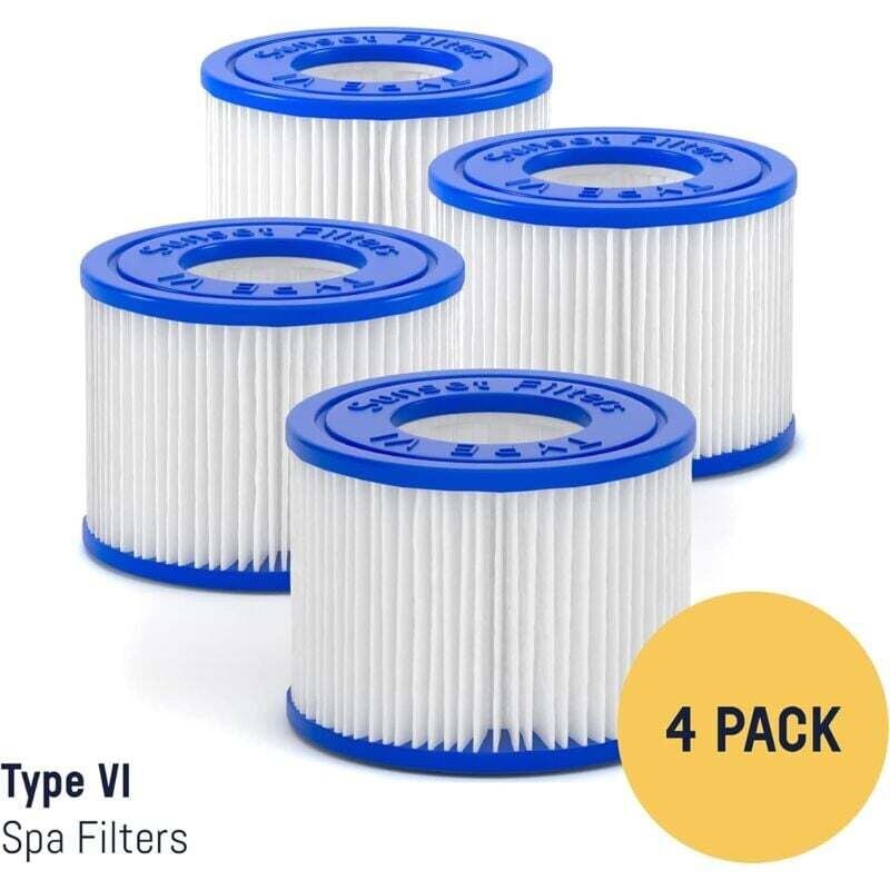 4er-Pack Ersatzfilterkartuschen für Whirlpools und Spas – passend für Coleman SaluSpa Filter, Bestway Filter, Lay-Z Spa, Intex, S1 Filterersatz,