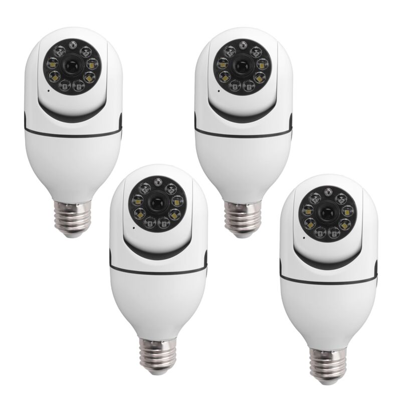 4Er-Pack GlüHbirnen-ÜBerwachungskamera für Den AußEnbereich, 2,4-G-WLAN-Steckdosen-ÜBerwachungskamera, ÜBerwachungskamera-GlüHbirne AußEnbereich