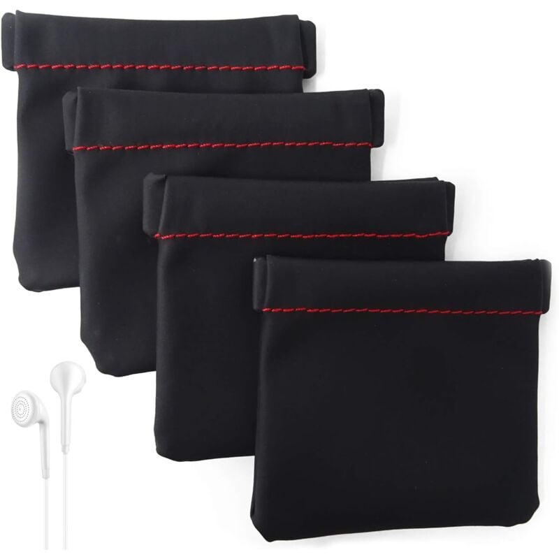4er-Pack Kopfhörer-Etuis aus PU-Leder mit Federverschluss zum Tragen oder Aufbewahren Ihrer Kopfhörer