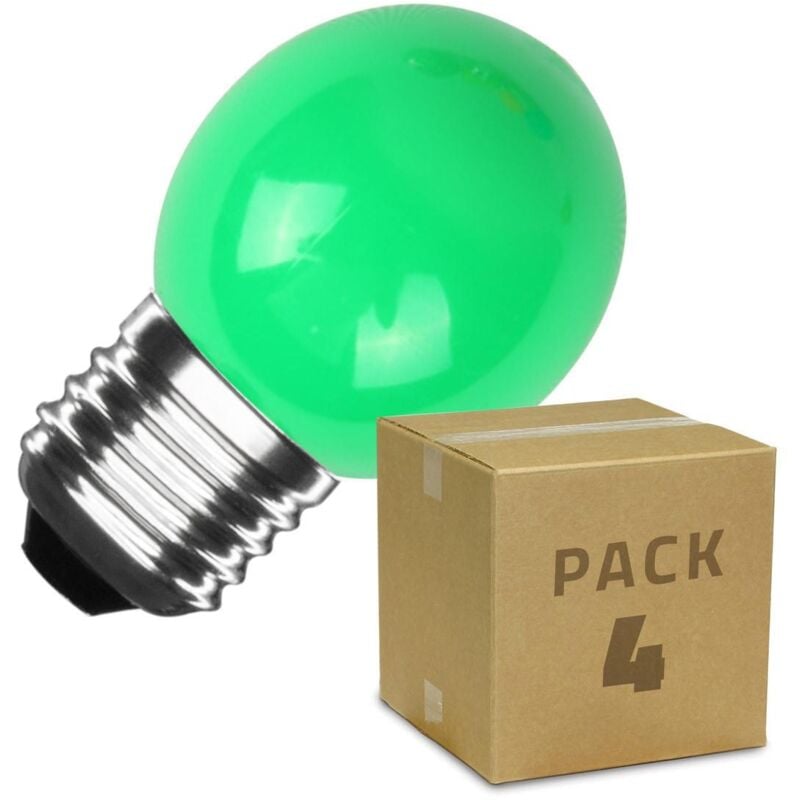 4er Pack LED-Glühbirnen E27 3W 300 lm G45 Grün Grün