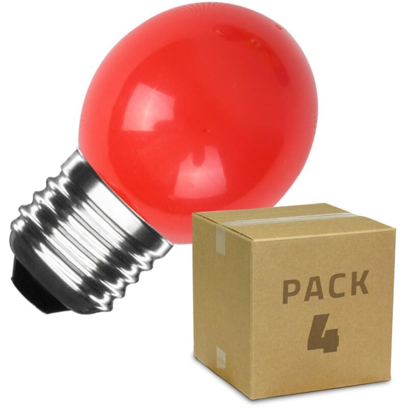 4er Pack LED-Glühbirnen E27 3W 300 lm G45 Rot Rot