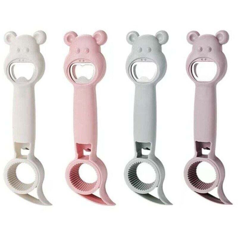 4er-Pack multifunktionaler Bären-Flaschenöffner (manuell), Glasöffner, Flaschenöffner, Dosenöffner, Bierflaschenöffner, Flaschenöffner für Bierdosen