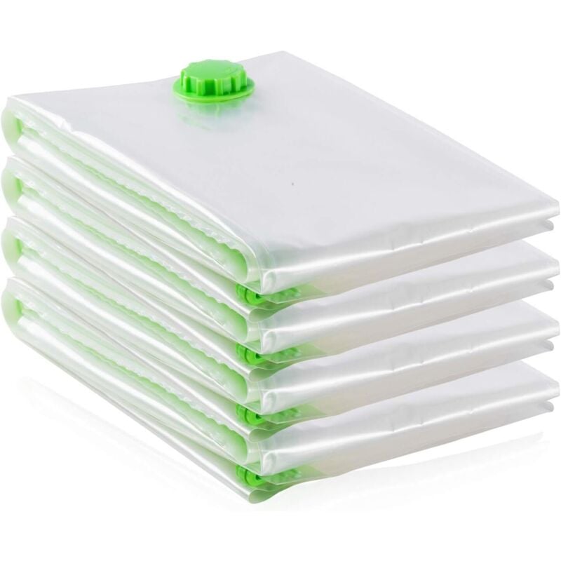 Vakuumbeutel Set (4x 130x100cm) - Jumbo Staubsauger Vakuumierbeutel für Kleidung,Bettdecken,Tröster und Decken - Vakuum Platzsparer