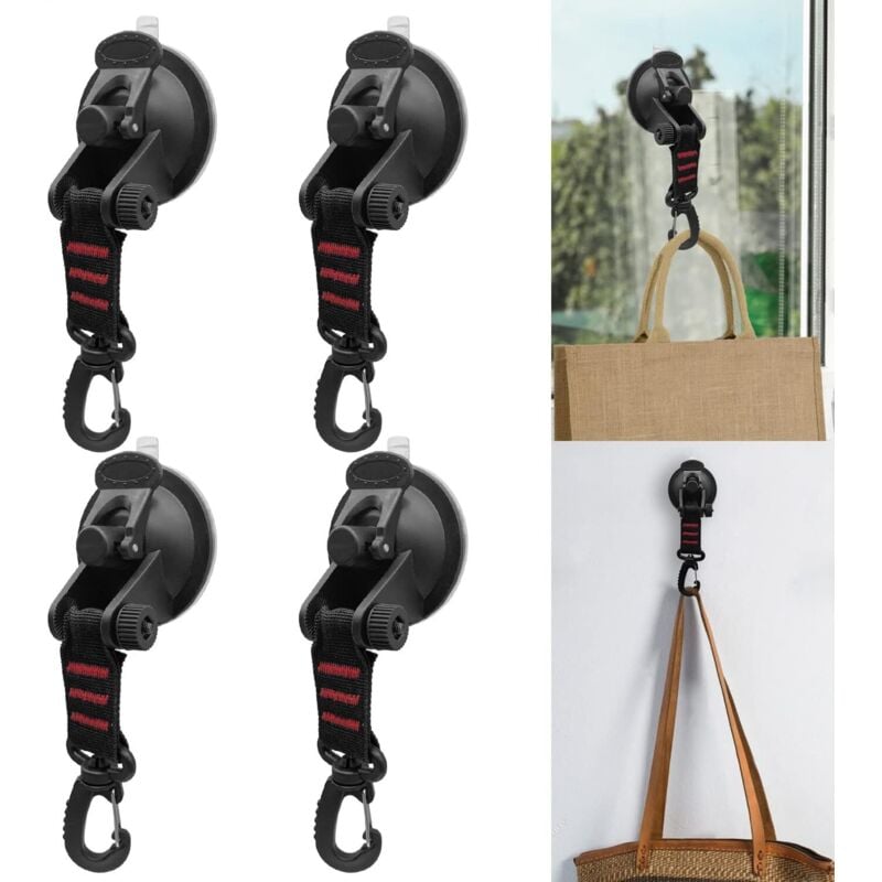 4er-Pack Saugnapf-Anker, starker Camping-Saugnapf, Auto-Saugnapf mit Haken für Zelte, Markisen, Planen, Camping-Zubehör