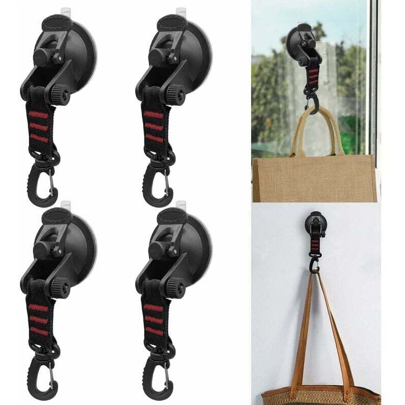 4er-Pack Saugnapf-Anker, starker Camping-Saugnapf, Auto-Saugnapf mit Haken für Zelte, Markisen, Planen, Camping-Zubehör