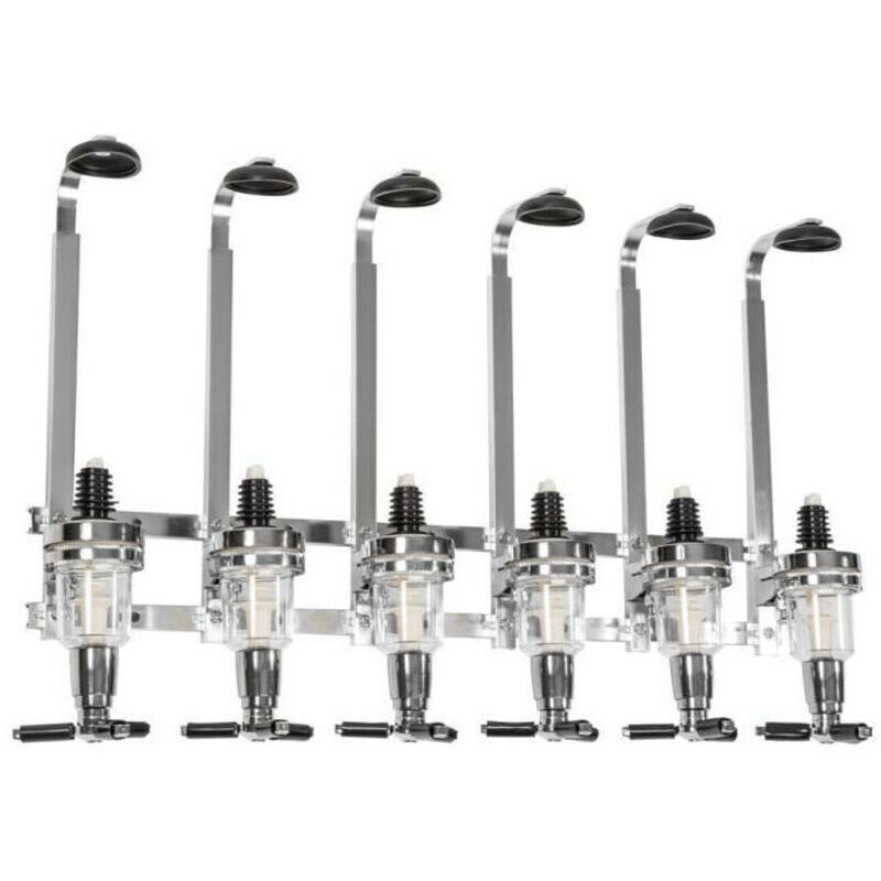 Wandmontierter Bar Pro Flaschenhalter aus Stahl für 6 Flaschen, Spirituosen- und Weinspender