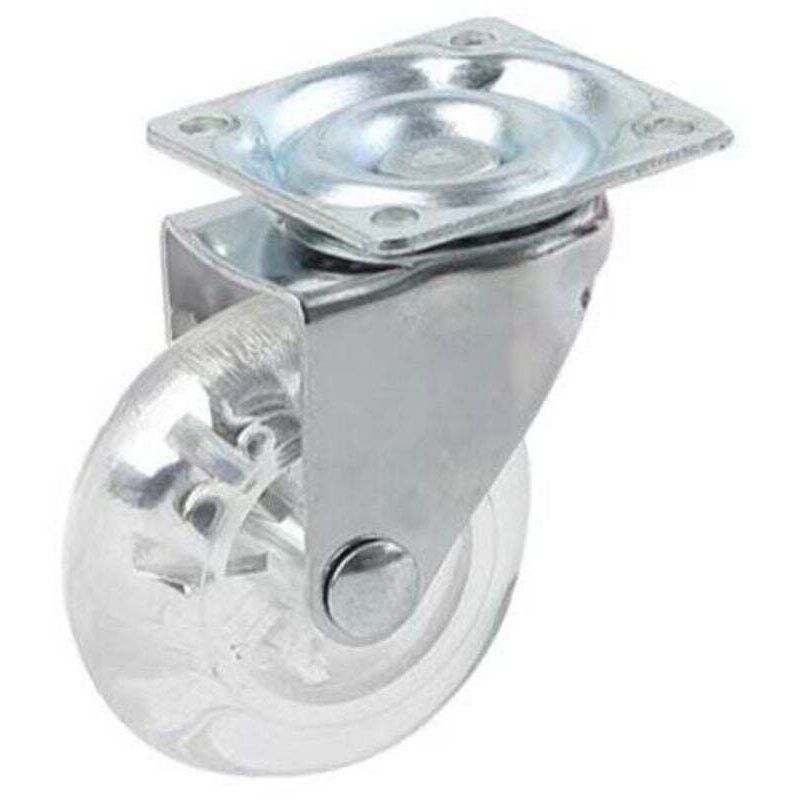 4er-Pack transparente 50-mm-Rollen mit Bremsen für einfachen Transport, XU, leicht zu bewegen, für alle Oberflächen geeignet (50 mm), transparente