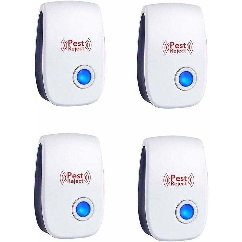 4er-Pack Ultraschall-Schädlingsbekämpfer – Elektronisches Abwehrmittel gegen Mäuse und Ratten – Abwehrmittel gegen Insekten und Spinnen