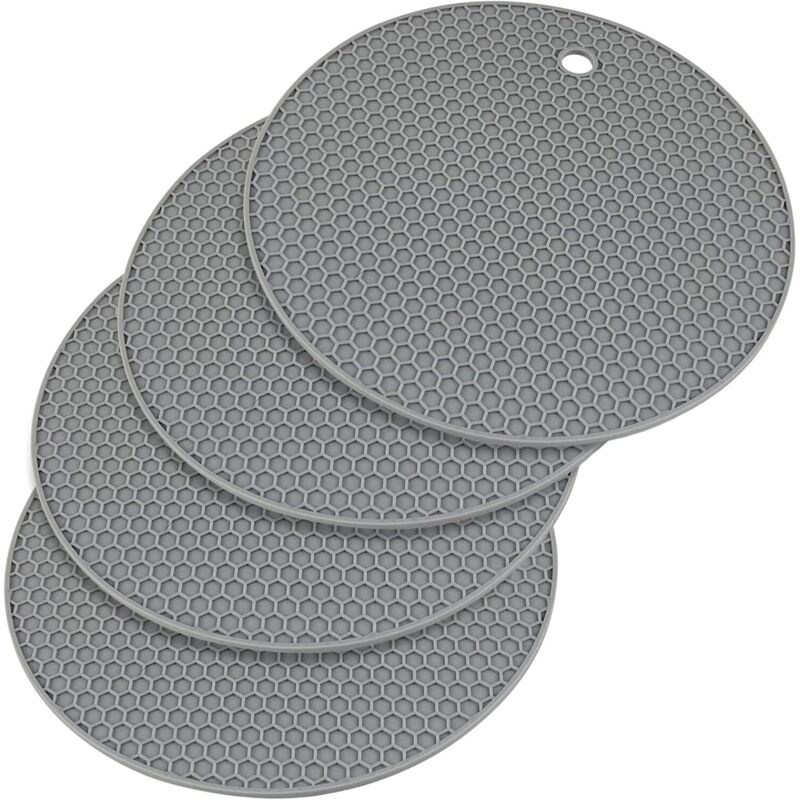 Csparkv - 4er-Pack Untersetzermatten aus Silikon, rutschfeste Silikon-Untersetzer, langlebig, wasserdicht und rutschfest, geeignet für Töpfe,