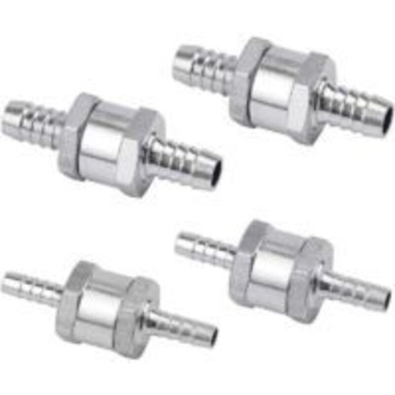 Ersandy - 4er-Set Diesel-Rückschlagventil 6/8/10/12 mm, Kraftstoffventil aus Aluminiumlegierung mit Pfeil für Benzin, Diesel, Auto, Boot, Motorrad