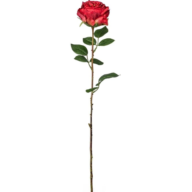 4er-Set Künstliche Englische Rosen in Rot, 63 cm, Dekorative Kunstblumen für Zuhause und Büro