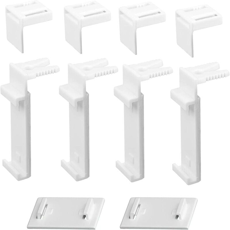 Cyslmuk - 4er Set Rollozubehör Rollo Klemmhalter ohne Bohren verstellbar von 1,6 bis 2,2 cm für Rollos Verdunkelungsrollos