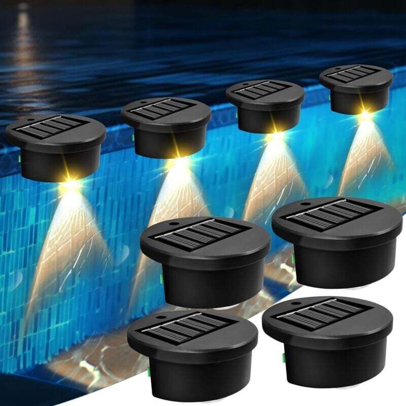 4er-Set Solar-Poolleuchten – Solar-Außenleuchten – Wanddekoration für den Außenbereich – Poolbeleuchtung – Solar-Gartenleuchten – Teichbeleuchtung