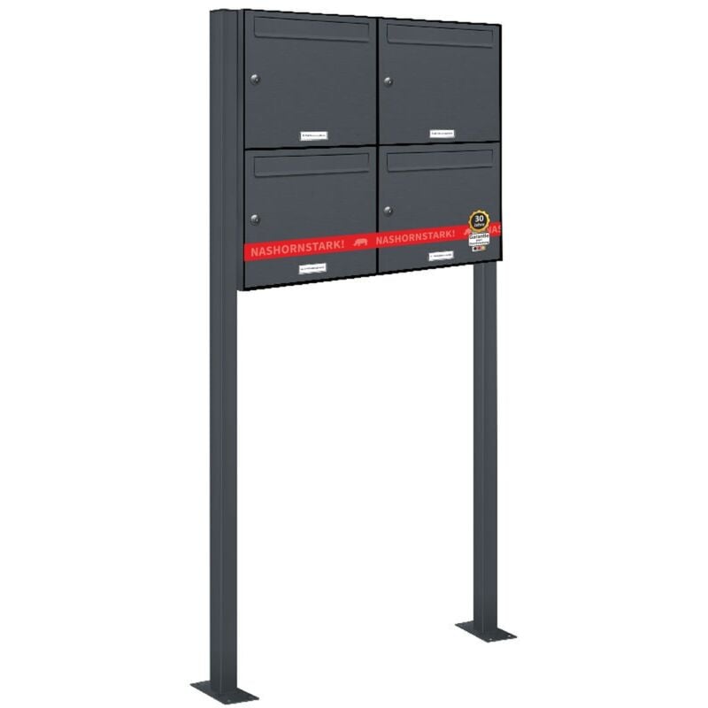 4er Standbriefkasten Anlage Freistehend RAL 7016 - Anthrazit